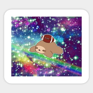 Football Sloth Rainbow Space Sticker